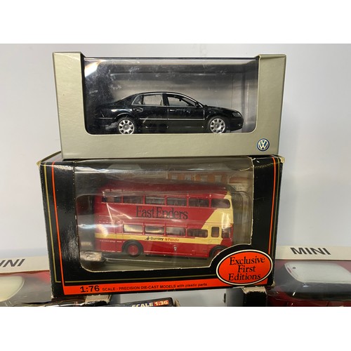 159 - Selection of model cars and bus from Corgi, New Ray and others.