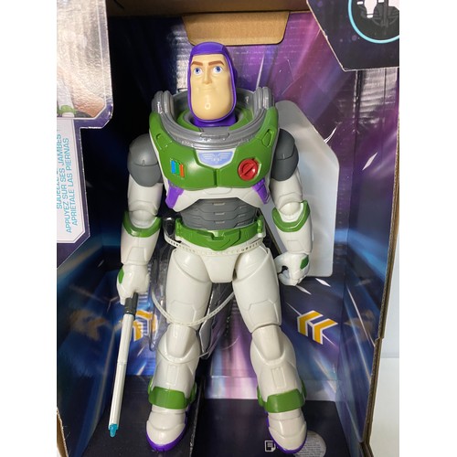 163 - Buzz lightyear figure in box from Mattel and Disney pizar Lightyear Space ranger defense pack.