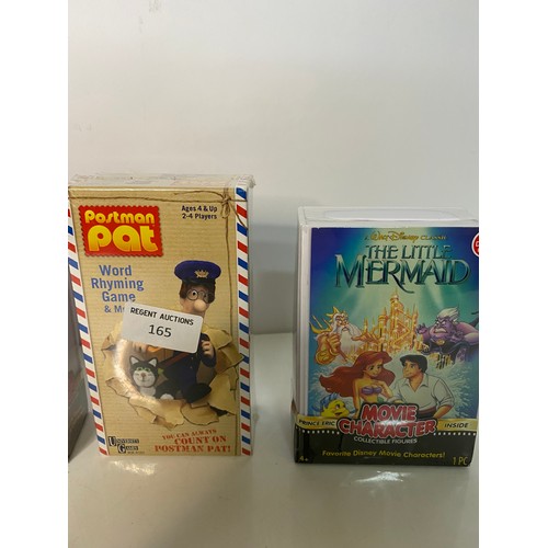 165 - Movie Character collectible figures and Postman Pat word rhyming game