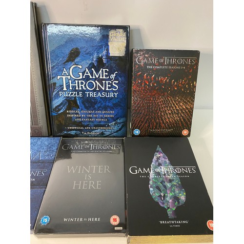 325 - Game of Thrones season 1-8 DVD's plus 2 Game of Thrones books.