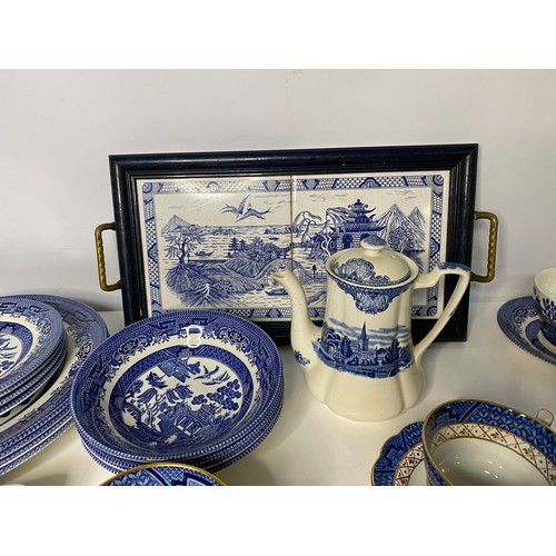 288 - Selection of Blue and White dinnerware and china.