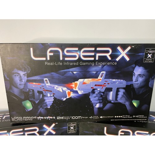 292 - Assortment of Laser X gaming equipment including 6 long range blasters and gaming tower