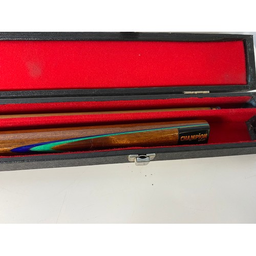 296 - Champion Sport 2 piece cue in case