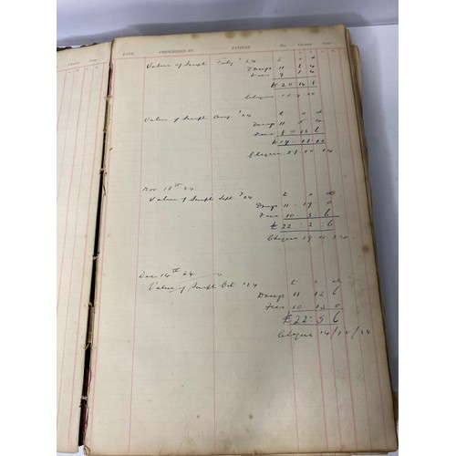 10 - 2 Antique Ledgers, one containing the National Health Prescription Record.