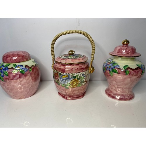 17 - Selection of Maling Lustreware including urns, vase and trinket pot.