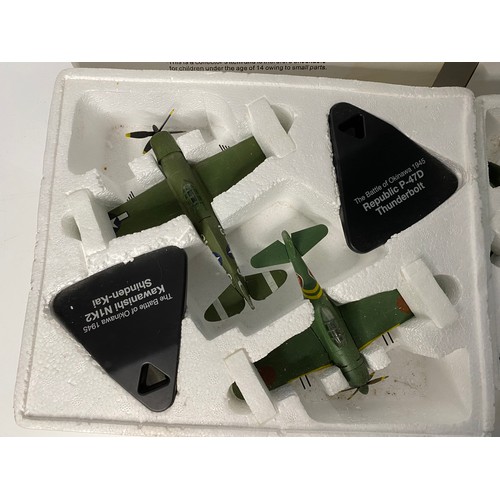 23 - 4 x Atlas Edition models, Mustang P51D, Messerschmitt ME282, P47 Thunderbolt, Kawanashi N1-K2-J