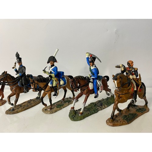 52 - 6 x Del Prado diecast metal figures of mounted soldiers.