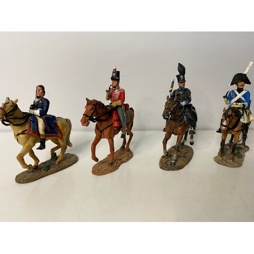 52 - 6 x Del Prado diecast metal figures of mounted soldiers.