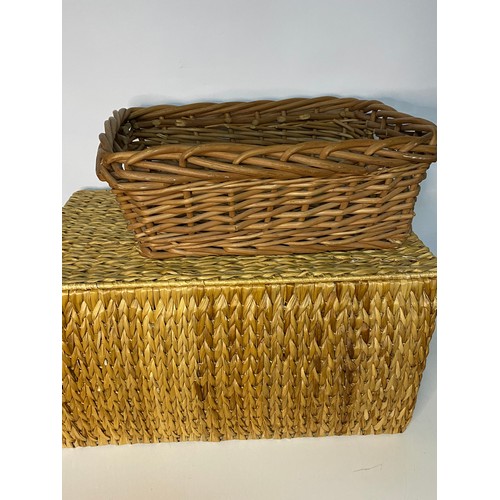 97 - Picnic basket and 2 wicker baskets. Picnic basket measures 47 x 32 cms