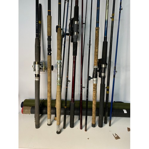 78 - Collection of fishing rods, reels and cases.