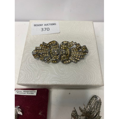 370 - 6 x vintage marcosite brooches