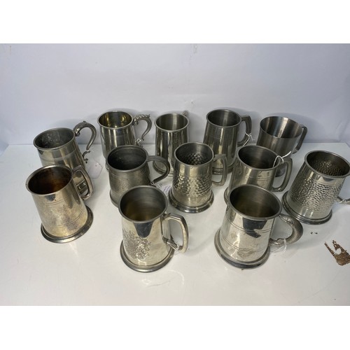 398 - Selection of metal tankards