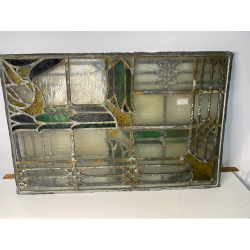 261 - Four Antique window stained glass panels, each panel measures 49x76cms making large glass window. So... 