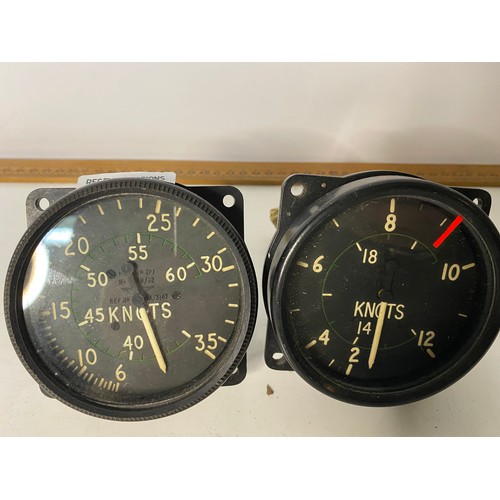 360 - 2 x vintage air speed indicators possibly off WW2 Spitfires