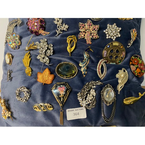 364 - Cushion of vintage brooches