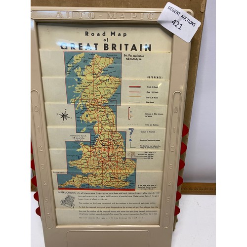 421 - An original Auto- Mapic car road map of Great Britain in original box