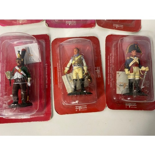 51 - 6 x unopened Del Prado diecast metal figures of soldiers.