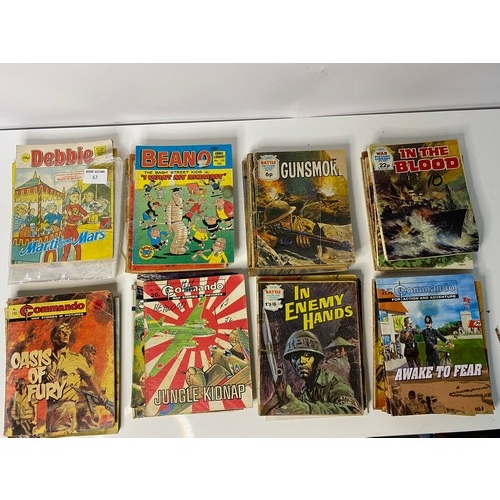 67 - Collection of Pocket size edition comics from Commando, Battle, Beano, War Picture Library and other... 