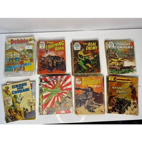 67 - Collection of Pocket size edition comics from Commando, Battle, Beano, War Picture Library and other... 