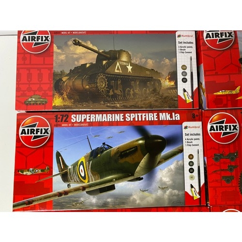 145 - 6 x boxes of Airfix model planes, trucks and tanks.