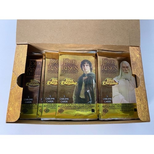 240 - Topps The Lord of the Rings Trilogy Chrome cards, 15 sealed packets boxed made in 2004