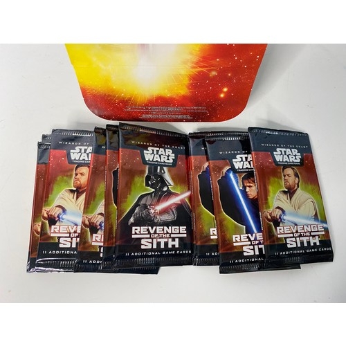 241 - Star Wars Revenge of the Sith TCG, Box of 14 sealed packets containing seven common cards, three unc... 