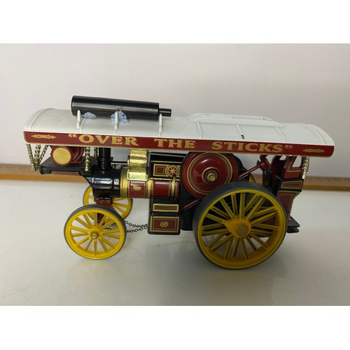 625 - 3 x Corgi vintage Glory Steam Wagons, a Lledo Burrell Road Roller, a Matchbox Busch Fire Engine and ... 