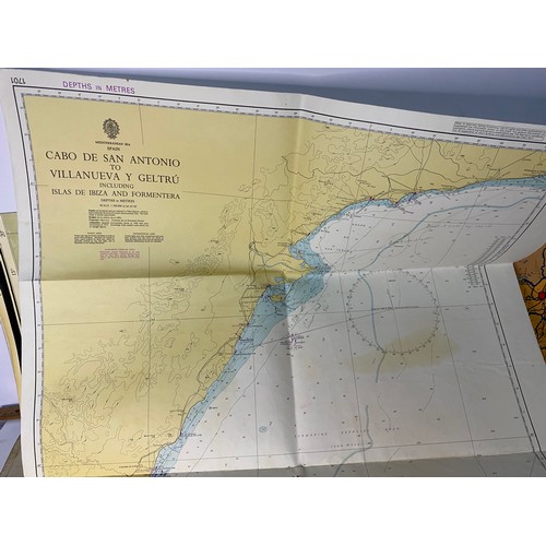 689 - Collection of large scale maps some are vintage.