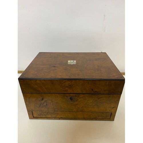 761 - Victorian Gentleman's dressing box by Parkins & Gotto with secret drawer