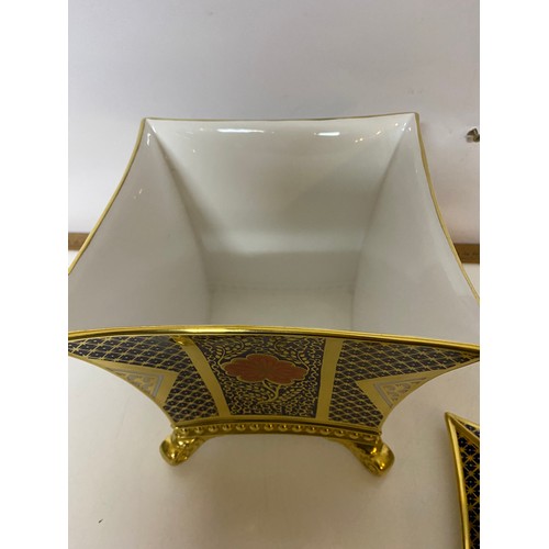 767 - A Caverswall 'Romany' pattern square lidded casket measuring 32 cms tall