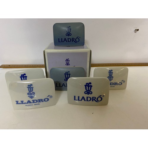 768 - Selection of 6 x porcelain Lladro shop display signs measuring 10 x 7 cms