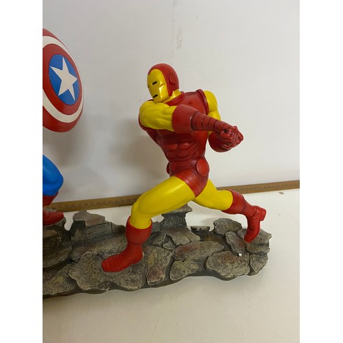 789 - Boxed Captain America Vs Iron Man figure made by Enesco measuring 27 cms tall