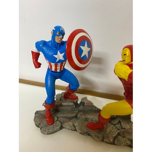 789 - Boxed Captain America Vs Iron Man figure made by Enesco measuring 27 cms tall