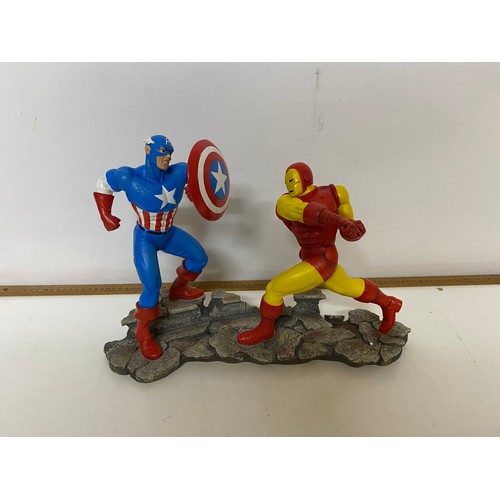 789 - Boxed Captain America Vs Iron Man figure made by Enesco measuring 27 cms tall