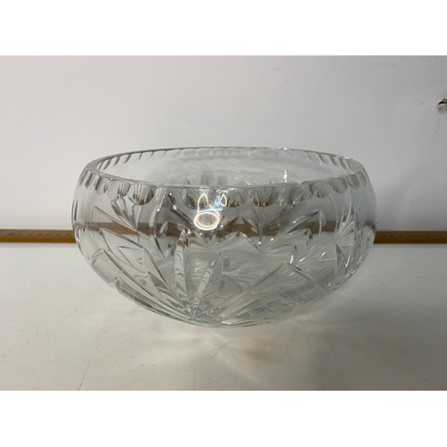 731 - Vintage Bohemian crystal vases and bowls.