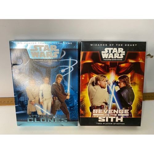 813 - Two Star Wars TCG starter sets boxed in as new condition, Attack of the Clones and Revenge of the Si... 