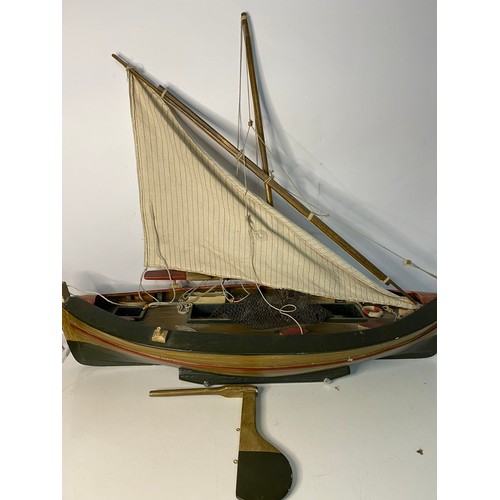 944 - Large vintage Aerotoys model Yacht 31inch in length