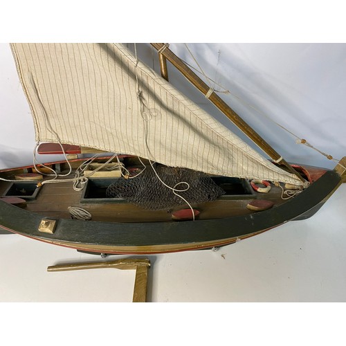 944 - Large vintage Aerotoys model Yacht 31inch in length