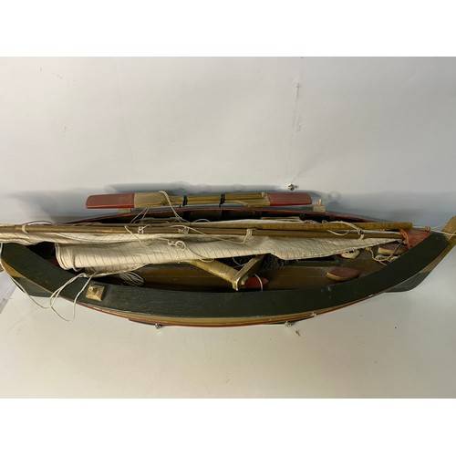 944 - Large vintage Aerotoys model Yacht 31inch in length