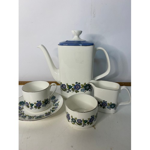 501 - Part Coffee set by Royal Doulton Esprit, Coffee pot, 4 cups and saucers, milk and sugar bowl.