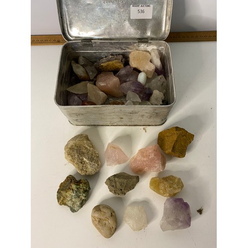 536 - Selection of Rocks, Fossils and minerals.