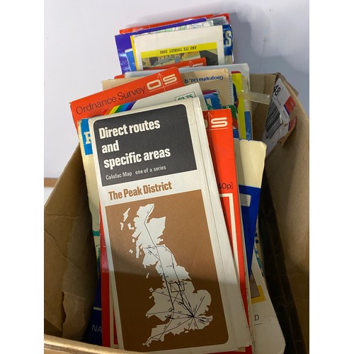 564 - Box of vintage OS Ordnance Survey Maps.