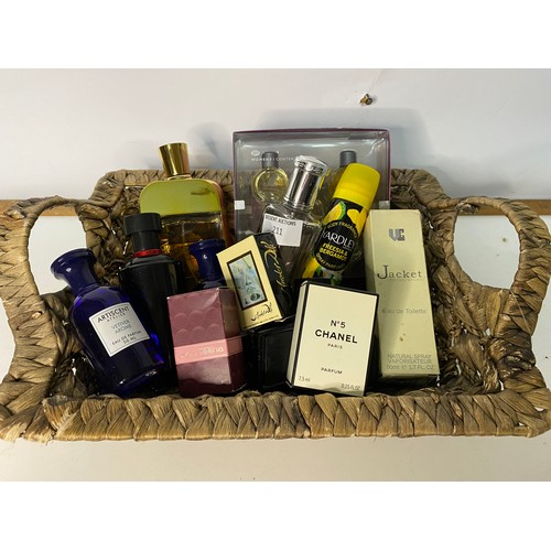 211 - Basket of assorted perfumes and fragrances