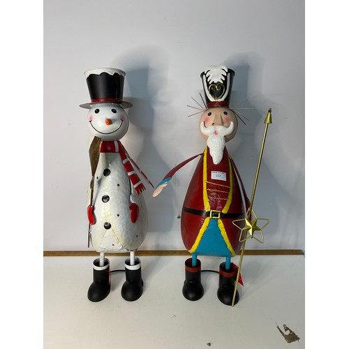 212 - 2 metal Christmas garden figures, 62cms