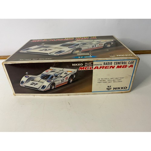 499 - Vintage 1970's boxed Nikko McLaren M8-A radio control car. Deluxe battery operated race car made in ... 