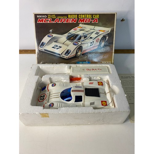 499 - Vintage 1970's boxed Nikko McLaren M8-A radio control car. Deluxe battery operated race car made in ... 