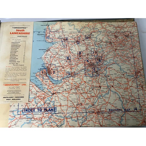 26 - South Lancashire map book Geographia Ltd, full of old maps.