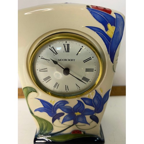 Moorcroft Clock. 15cms