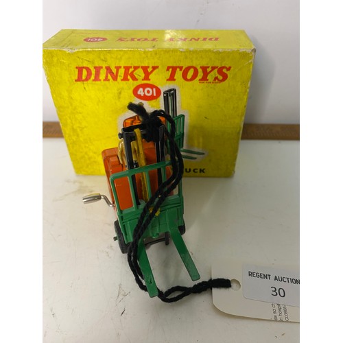 30 - Boxed Dinky Fork Lift Truck in excellent condition.