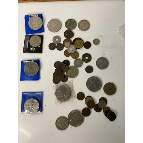 38 - Selection of old coins in box.